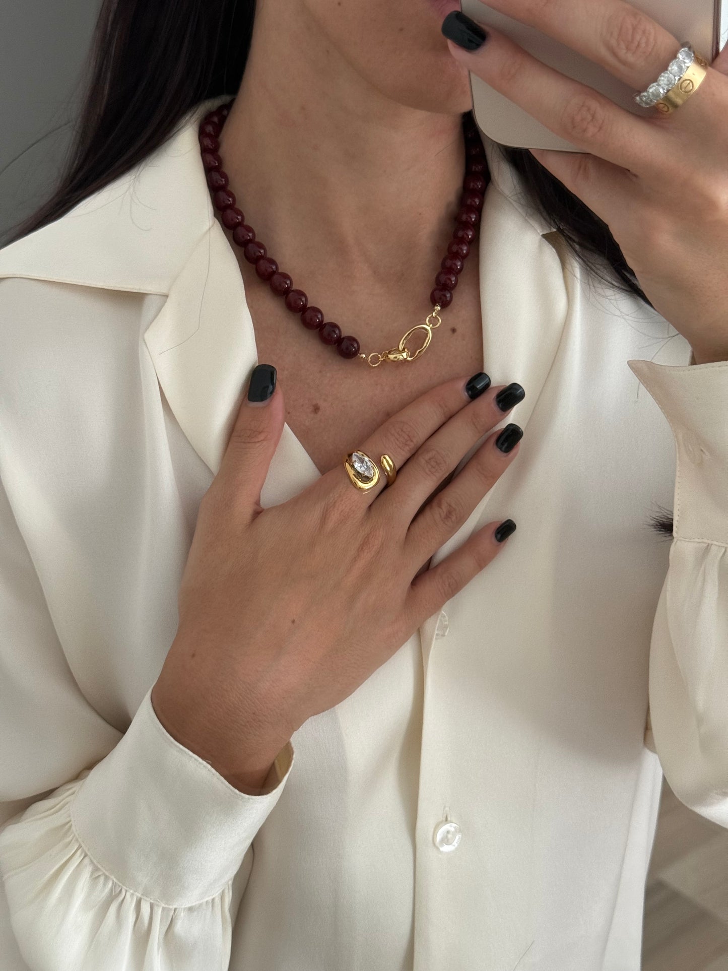 Collana pietre naturali agata rossa