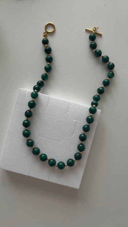 Collier malachite verde