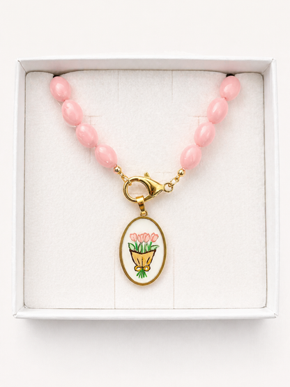Collier di pietre di pasta di corallo (big)