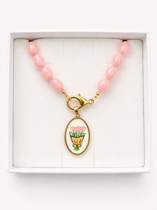 Collier di pietre di pasta di corallo (big)