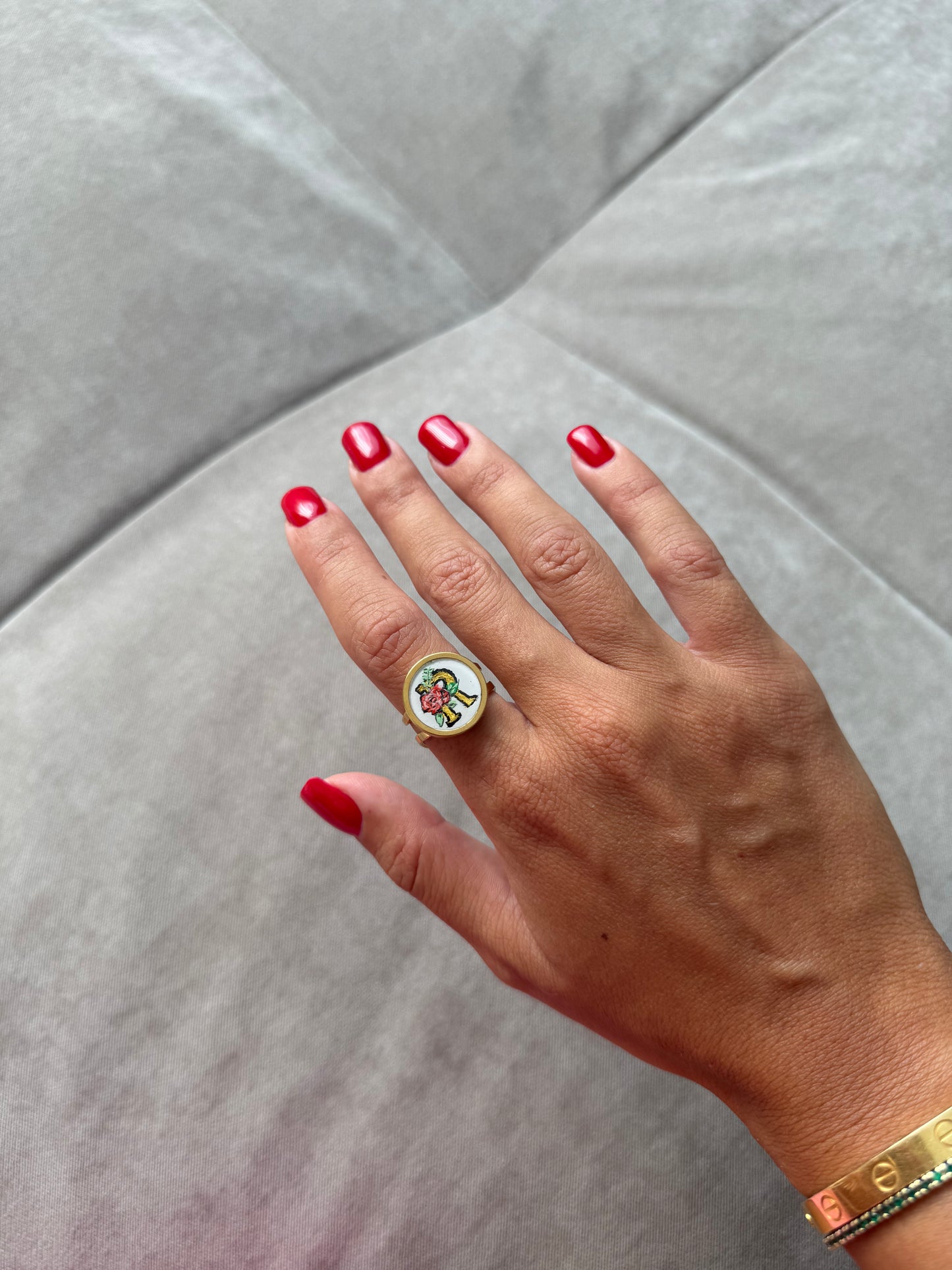 Anello Lettera dipinta
