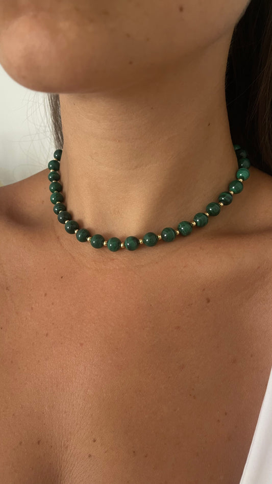 Collier malachite verde