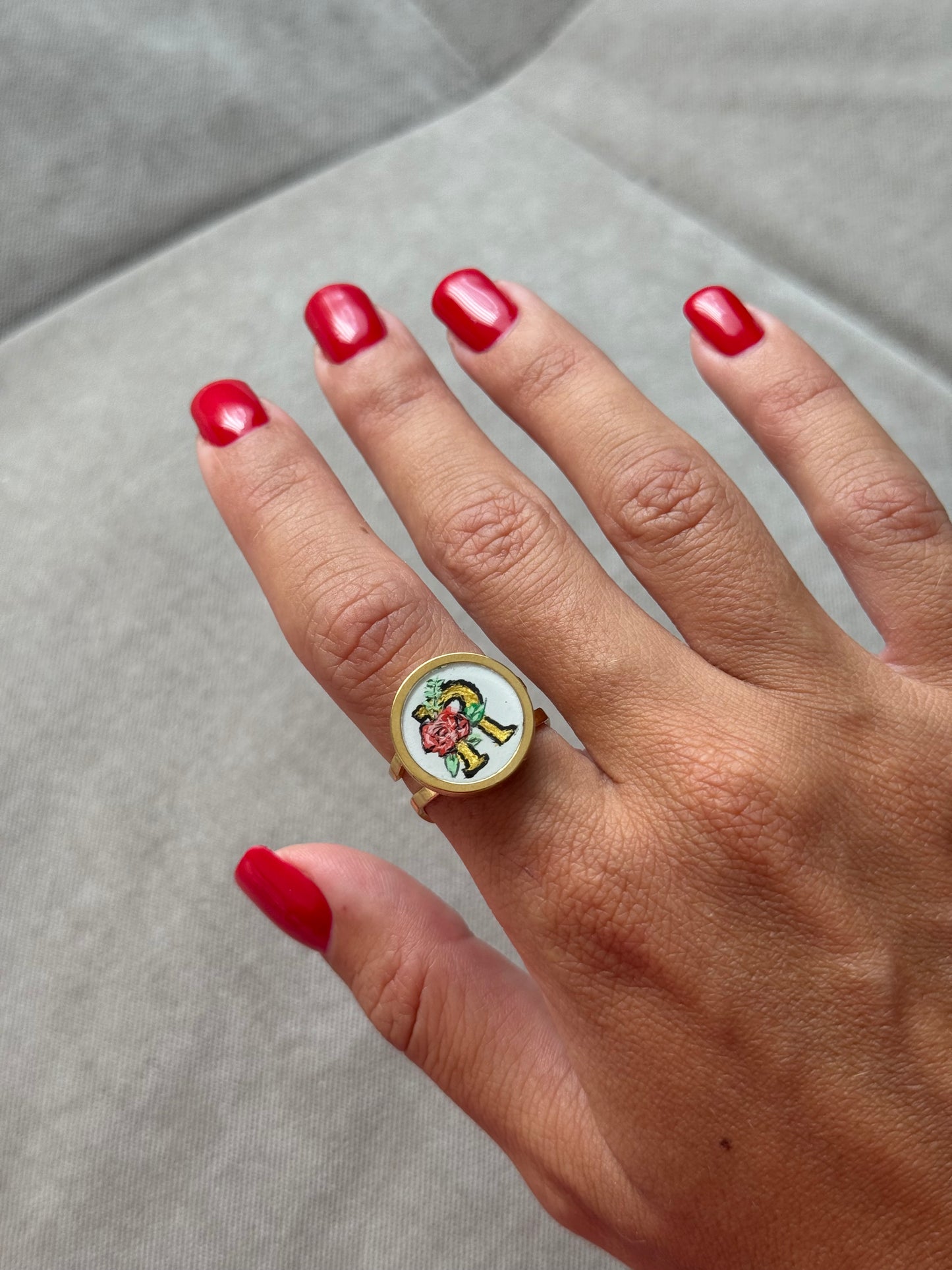 Anello Lettera dipinta