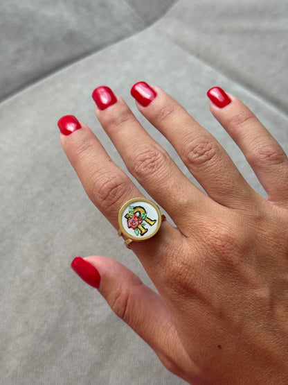 Anello Lettera dipinta