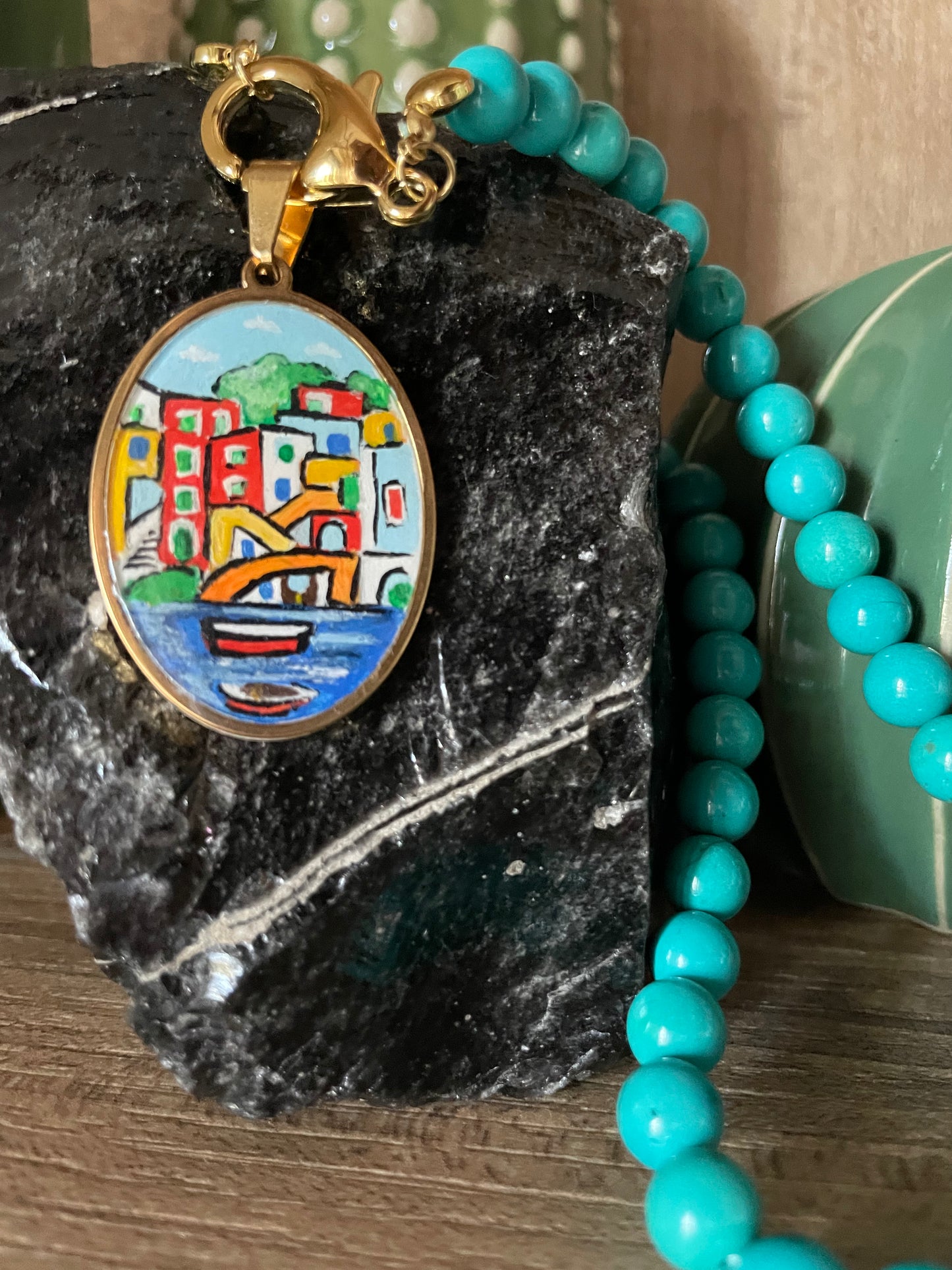 Collier di pietre di pasta di turchese