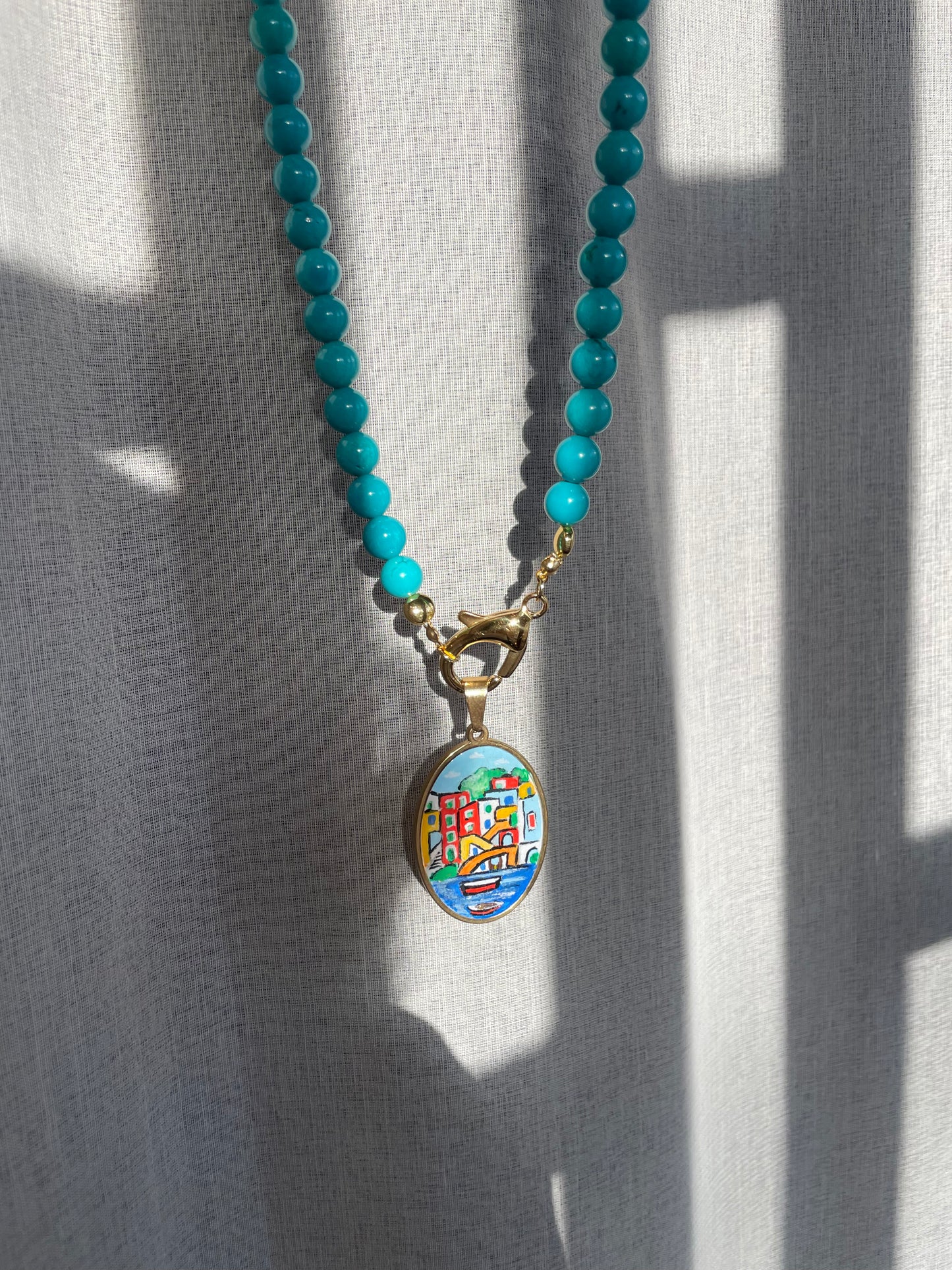 Collier di pietre di pasta di turchese