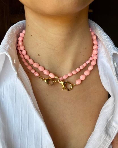 Collier di pietre di pasta di corallo (big)
